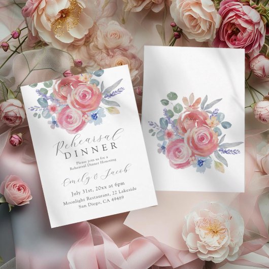 Boho Blush Roze Oefendiner Kaart
