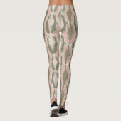 Boho Blush Roze Olijf Ikat Patroon Leggings (Achterkant)