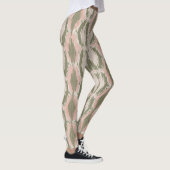 Boho Blush Roze Olijf Ikat Patroon Leggings (Rechts)