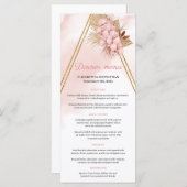 Boho Blush Roze orchidee Gedroogde Palm bladeren G Menu (Voorkant / Achterkant)
