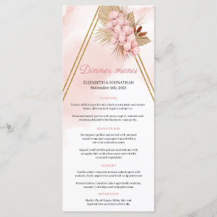 Boho Blush Roze orchidee Gedroogde Palm bladeren G Menu