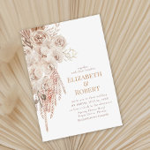 Boho Blush Roze Orchidee Pioenrozen Trouw Uitnodig Kaart