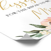 Boho blush roze perzikfloral Hoeveel kussens teken Poster (Hoek)