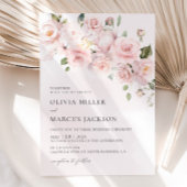 Boho Blush Roze Rose Bloemen Bruiloft Uitnodiging