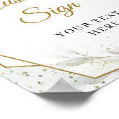 Boho Blush roze roses greenery gold custom sign Poster (Hoek)