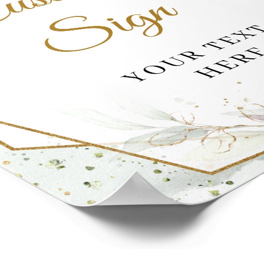 Boho Blush roze roses greenery gold custom sign Poster (Hoek)