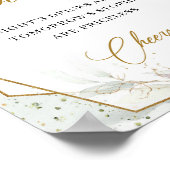 Boho blush roze roses greenery gold lijst open bar poster (Hoek)