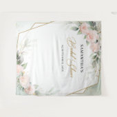 Boho blush roze roses greenery gold vrijgezellenfe wandkleed (Voorkant (horizontaal))