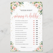 Boho blush roze roze groene mammie of pappa game (Voorkant)