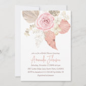 Boho Blush Roze Roze Pampass Vrijgezellenfeest Kaart (Voorkant)