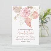 Boho Blush Roze Roze Pampass Vrijgezellenfeest Kaart (Staand voorkant)