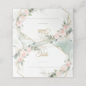Boho blush roze rozen bloemen trouwplaats kaart plaatskaartje (Buitenkant ongevouwen)