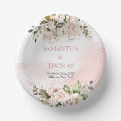 Boho blush roze rozen eucalyptus groen goud papieren kommen (Voorkant)