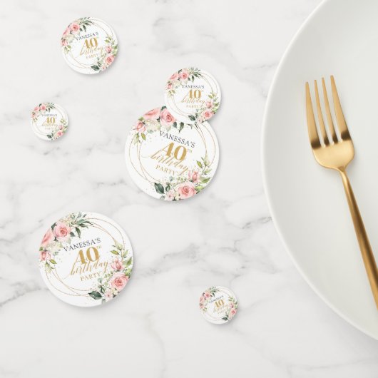 Boho blush roze rozen goud glitter 40e verjaardag confetti (Groep)