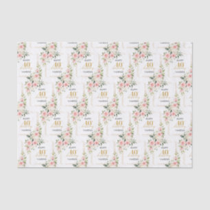 Boho blush roze rozen goud glitter 40e verjaardag tissuepapier