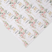 Boho blush roze rozen goud glitter 40e verjaardag tissuepapier (Detail)