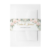 Boho blush roze rozen groene eucalyptus gold lijst uitnodigingen wikkel (Voorkant Voorbeeld)