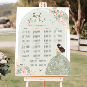 Boho Blush Roze Sage Groen 15 Años Zitkaarten Poster
