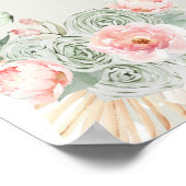 Boho Blush Roze Salie Groen Quinceañera Welkom Poster (Hoek)