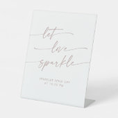 Boho Blush Roze Sparkler Verstuur Bruilofts Reclamebord Met Voetstuk (Voorkant)