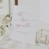 Boho Blush Roze Sparkler Verstuur Bruilofts Reclamebord Met Voetstuk