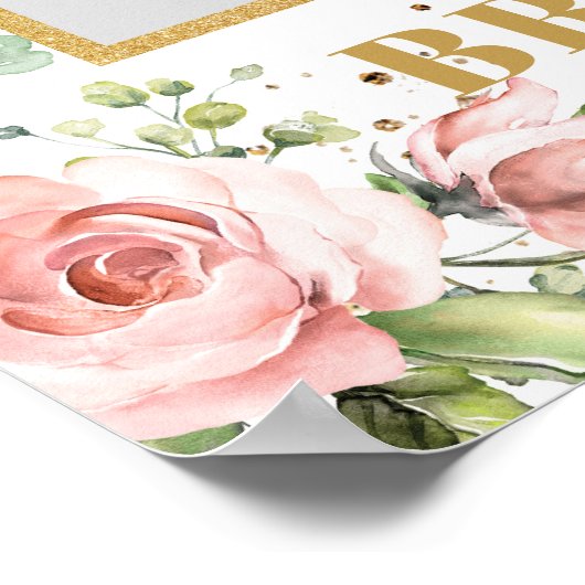 Boho blush roze vrijgezellenfeest foto-prop poster (Hoek)