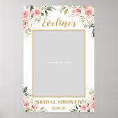 Boho blush roze vrijgezellenfeest foto-prop poster (Voorkant)