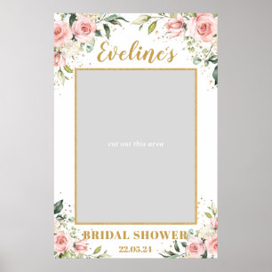 Boho blush roze vrijgezellenfeest foto-prop poster