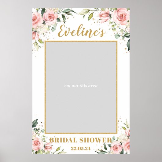 Boho blush roze vrijgezellenfeest foto-prop poster (Voorkant)