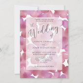 Boho Blush Roze Waterverf Bloemige Bruiloft Kaart (Voorkant)