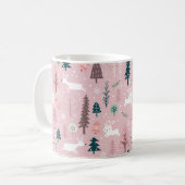 Boho Blush Roze Winter Woodland Kerstmis Koffiemok (Voorkant links)
