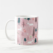 Boho Blush Roze Winter Woodland Kerstmis Koffiemok (Links)