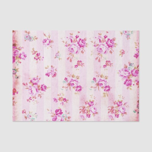 Boho blush rozen bloemen strepen tissuepapier (Voorkant)