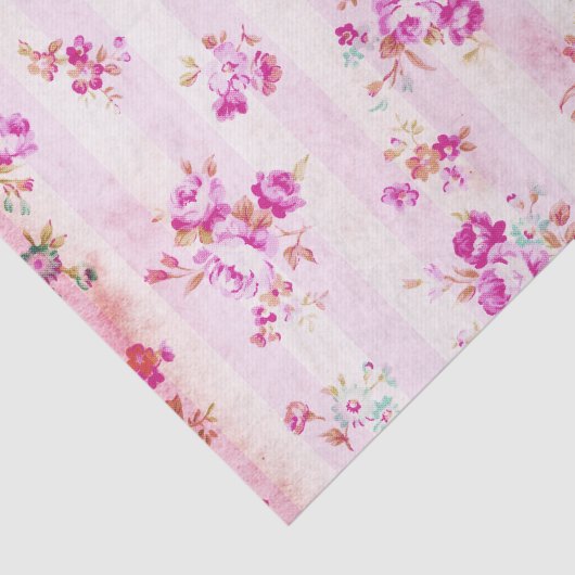 Boho  blush rozen bloemen strepen tissuepapier (Detail)