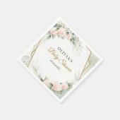 Boho blush rozen en eucalyptus gold Baby shower Servet (Hoek)