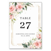 Boho blush rozen en gouden lijst en groen kaart (Voorkant)