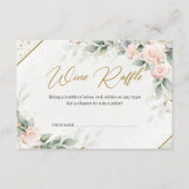 Boho Blush rozen eucalyptus Gold lijst Wijn Raffle Informatiekaartje (Voorkant)