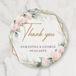 Boho blush rozen eucalyptus lijst bruiloft bedankjes labels