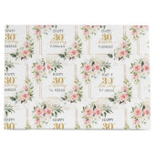 Boho blush rozen groen goud 30ste verjaardag Gift Groot Cadeauzakje (Voorkant)