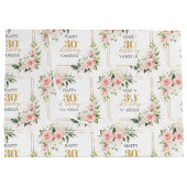 Boho blush rozen groen goud 30ste verjaardag Gift Groot Cadeauzakje (Achterkant)