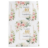 Boho blush rozen groen goud 40ste verjaardag Gift  Medium Cadeauzakje (Voorkant)