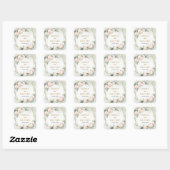 Boho blush rozen groen goud lijst bruiloft sticker (Vel)