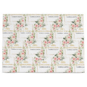 Boho blush rozen groen goud Quinceañera Gift Bag Groot Cadeauzakje (Voorkant)