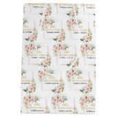 Boho blush rozen groen goud Quinceañera Gift Bag Medium Cadeauzakje (Achterkant)