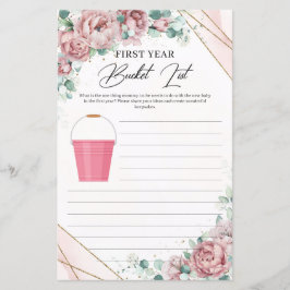Boho blush rozen lijst Bucket List First Year