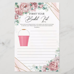 Boho blush rozen lijst Bucket List First Year