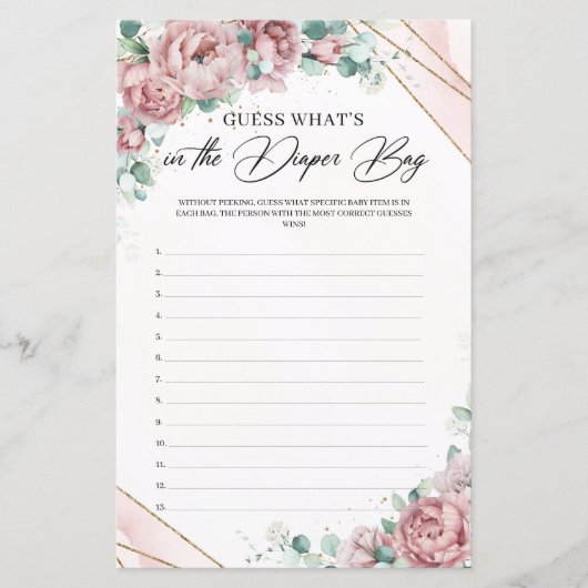 Boho blush rozen raden wat er in de luierzak zit (Voorkant)