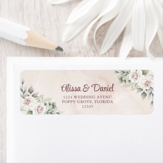 Boho Blush Rozen retouradres Etiket (Insitu)