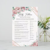 Boho blush rozen rozen gouden lijst Baby Tradities (Staand voorkant)