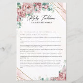 Boho blush rozen rozen gouden lijst Baby Tradities (Achterkant)